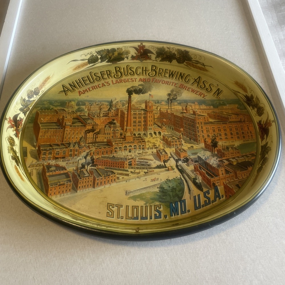 Vintage Anheuser Busch‎ Brewing Ass'n St Louis, Mo. U.S.A. Beer Serving Tray